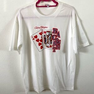 Vintage 90s Casino Filipino baccarat men’s graphic T-shirt tee shirt XL white